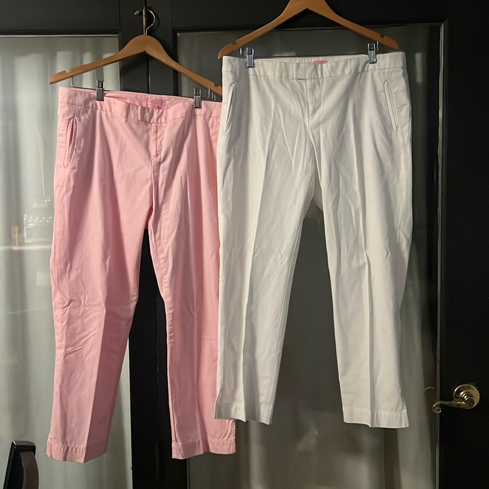 Lilly Pulitzer Pink and White Capris
